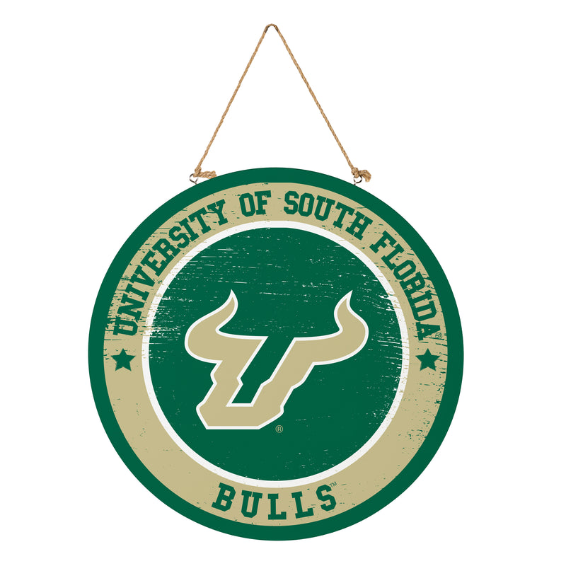 University of South Florida Round Door Decor with Hanging Rope, 18x18