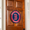Boston Red Sox Round Door Decor with Hanging Rope, 18x18