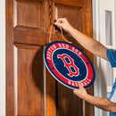 Boston Red Sox Round Door Decor with Hanging Rope, 18x18
