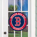 Boston Red Sox Round Door Decor with Hanging Rope, 18x18