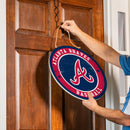Atlanta Braves Round Door Decor with Hanging Rope, 18x18