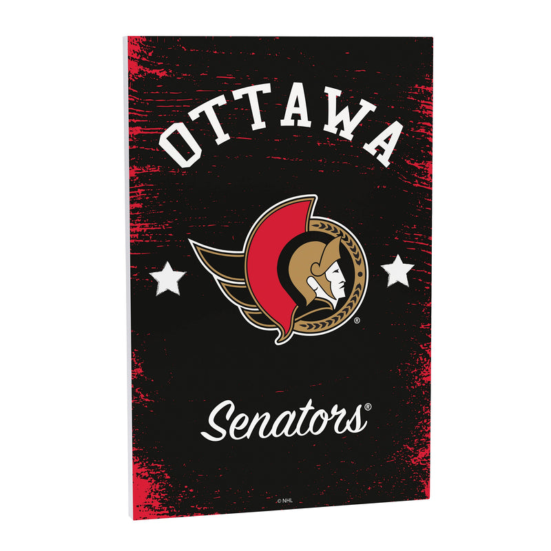 Ottawa Senators Wood Wall Sign, 16x24