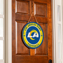 Los Angeles Rams Round Door Decor with Hanging Rope, 18x18