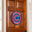 Chicago Cubs Round Door Decor with Hanging Rope, 18x18
