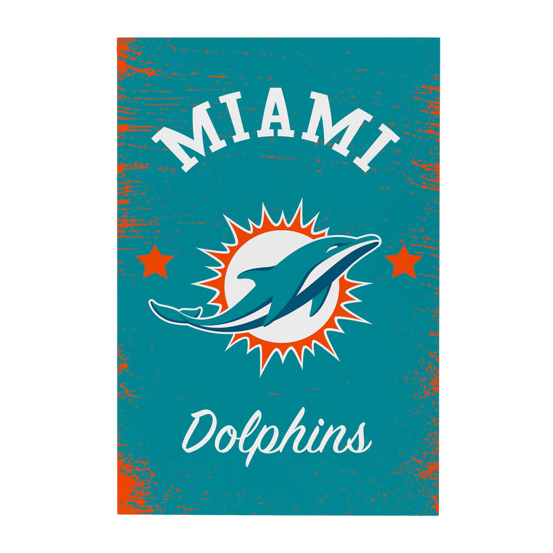 Miami Dolphins Wood Wall Sign, 16x24