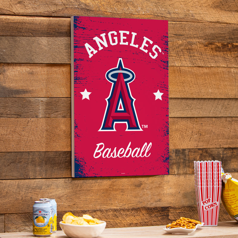 Los Angeles Angels Wood Wall Sign, 16x24