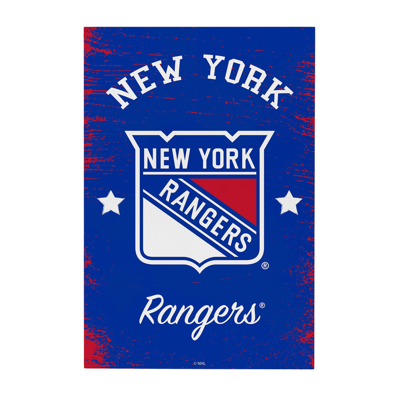 New York Rangers Wood Wall Sign, 16x24