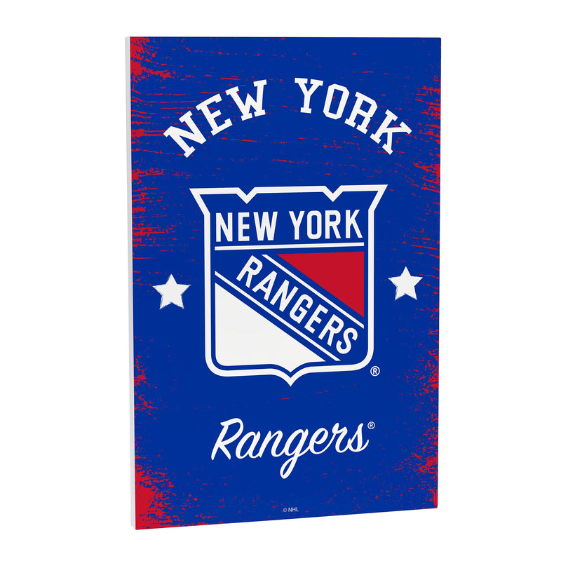 New York Rangers Wood Wall Sign, 16x24