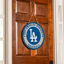 Los Angeles Dodgers Round Door Decor with Hanging Rope, 18x18
