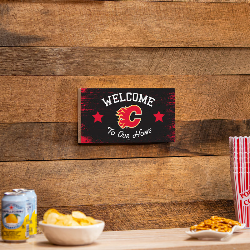 Calgary Flames Wood Wall Sign, 6x11