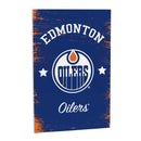 Edmonton Oilers Wood Wall Sign, 16x24