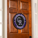 Colorado Rockies Round Door Decor with Hanging Rope, 18x18
