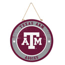 Texas A&M Round Door Decor with Hanging Rope, 18x18