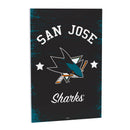 San Jose Sharks Wood Wall Sign, 16x24