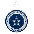 Dallas Cowboys Round Door Decor with Hanging Rope, 18x18