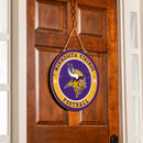 Minnesota Vikings Round Door Decor with Hanging Rope, 18x18