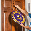 Minnesota Vikings Round Door Decor with Hanging Rope, 18x18