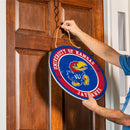 University of Kansas Round Door Décor with Hanging Rope, 18x18