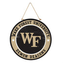 Wake Forest University Round Door Décor with Hanging Rope, 18x18
