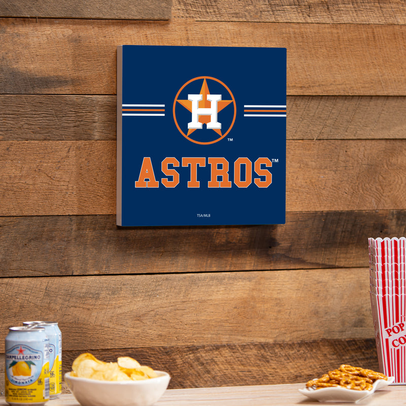 Houston Astros Wood Wall Sign, 12x12