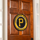 Pittsburgh Pirates Round Door Decor with Hanging Rope, 18x18