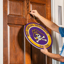 East Carolina University Round Door Decor with Hanging Rope, 18x18