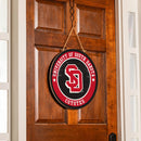 University of South Dakota Round Door Decor with Hanging Rope, 18x18