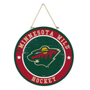 Minnesota Wild Round Door Décor with Hanging Rope, 18x18