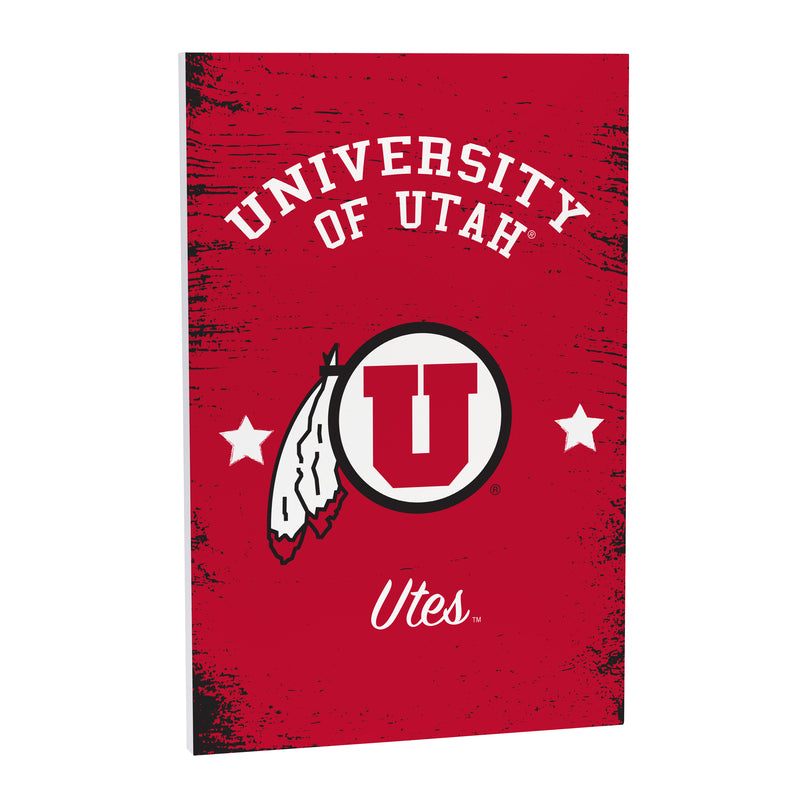 University of Utah Wood Wall Sign, 16x24