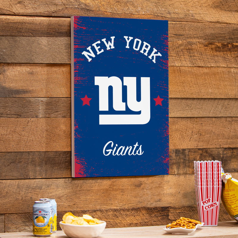 New York Giants Wood Wall Sign, 16x24