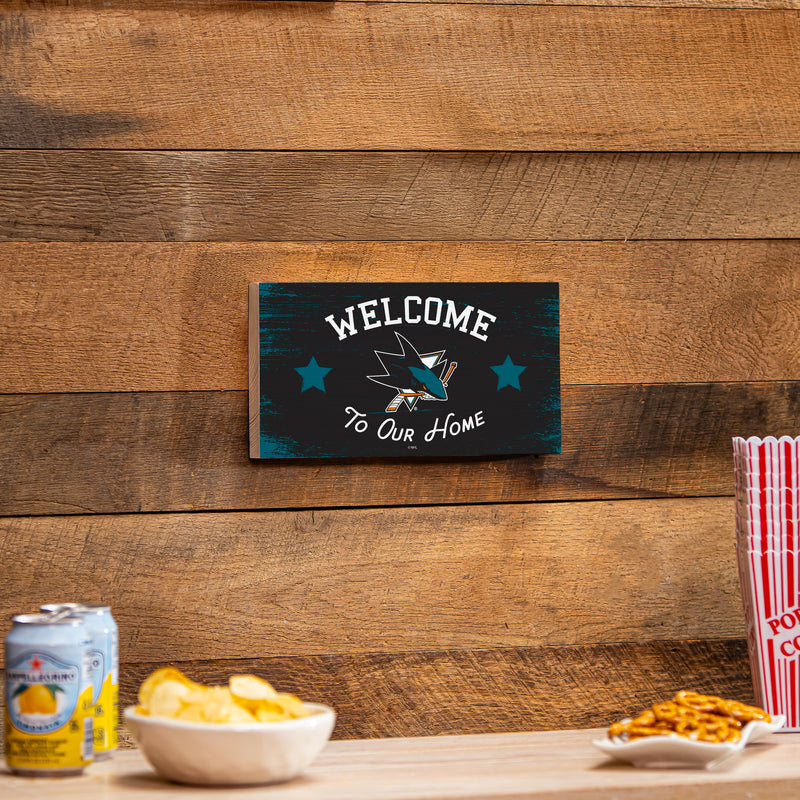 San Jose Sharks Wood Wall Sign, 6x11