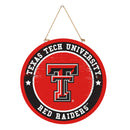 Texas Tech University Round Door Decor with Hanging Rope, 18x18