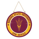 Arizona State University Round Door Decor with Hanging Rope, 18x18