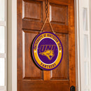 University of Northern Iowa Round Door Decor with Hanging Rope, 18x18
