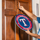 Texas Rangers Round Door Decor with Hanging Rope, 18x18