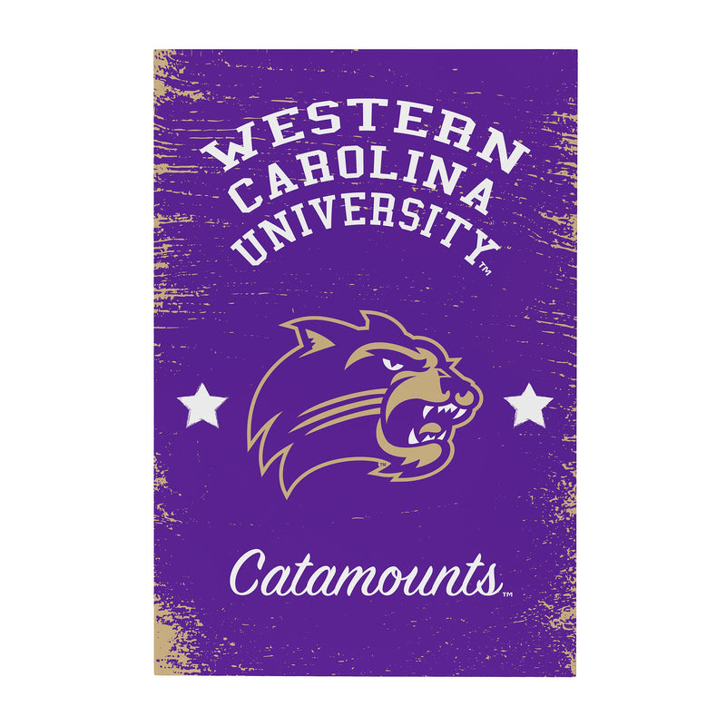 Western Carolina University Wood Wall Sign, 16x24