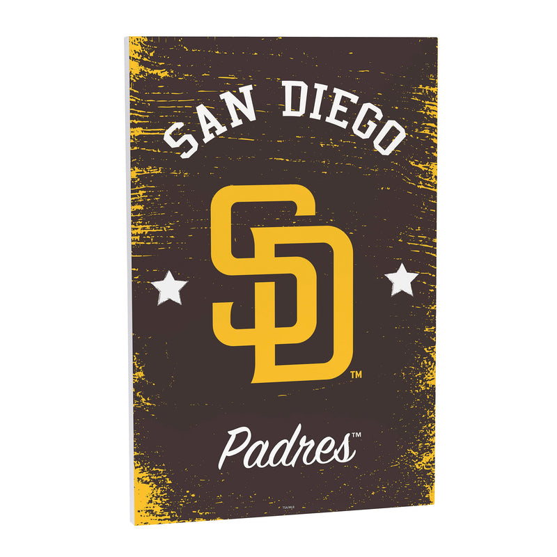 San Diego Padres Wood Wall Sign, 16x24