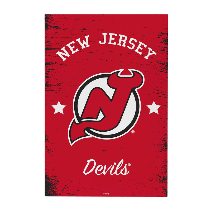 New Jersey Devils Wood Wall Sign, 16x24