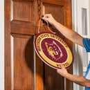 Northern State University Round Door Décor with Hanging Rope, 18x18
