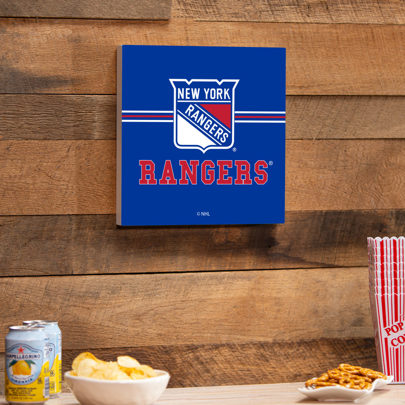 New York Rangers Wood Wall Sign, 12x12