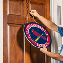 St Louis Cardinals Round Door Decor with Hanging Rope, 18x18