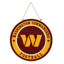Washington Commanders Round Door Decor with Hanging Rope, 18x18