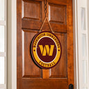 Washington Commanders Round Door Decor with Hanging Rope, 18x18