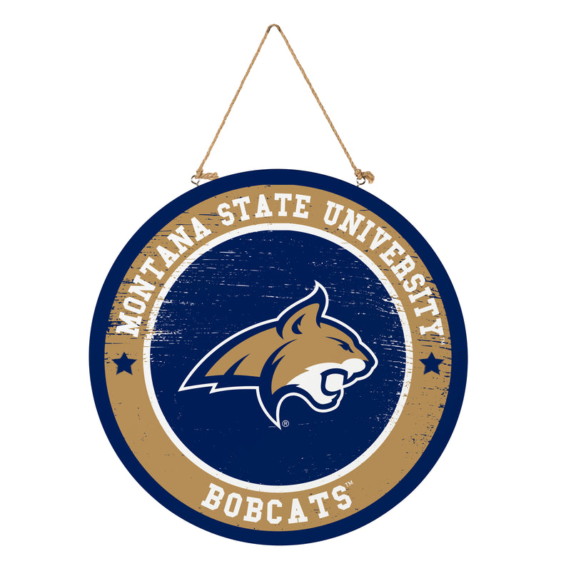 Montana State University Round Door Decor with Hanging Rope, 18x18