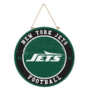 New York Jets Round Door Décor with Hanging Rope, 18x18