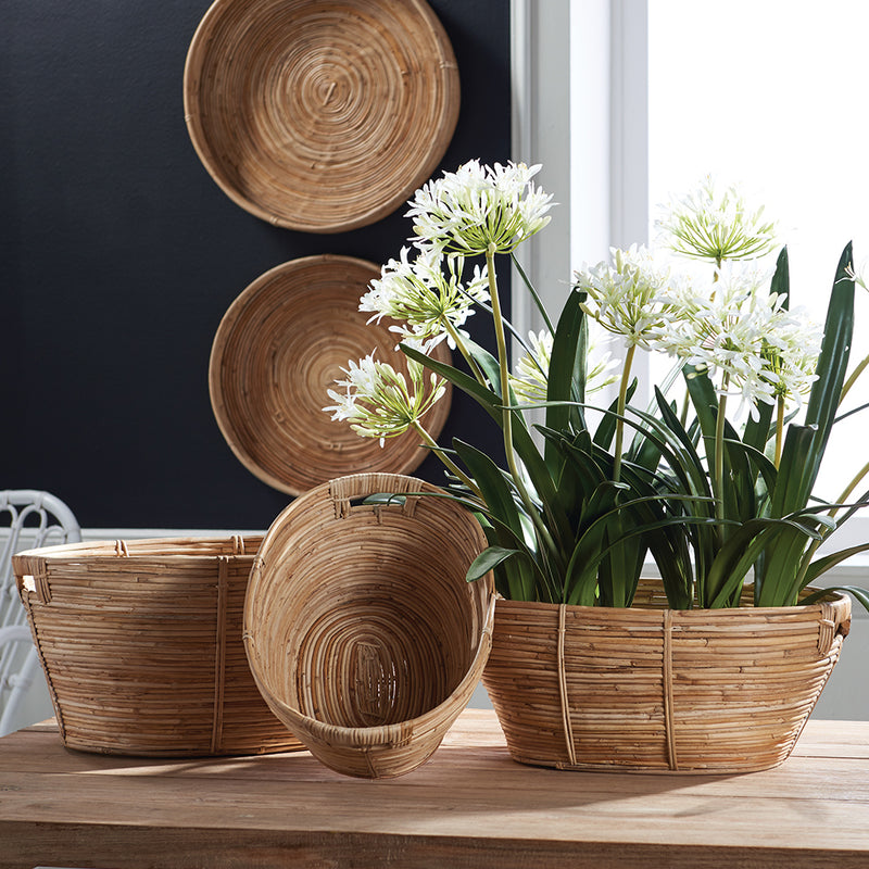 NAPA Home & Garden, CANE RATTAN RECTANGULAR BASKETS, SET OF 3,DB205
