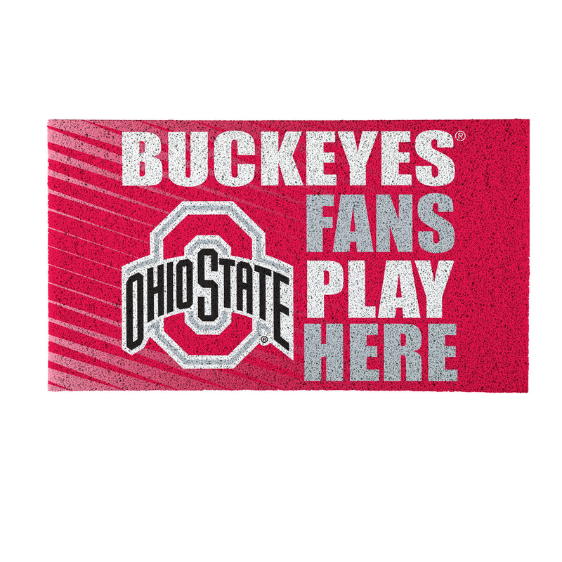 Ohio State University Fan PVC Mat, 28"x16"