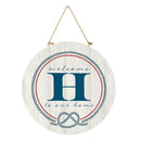 Coastal Door Decor Monogram White 18" H