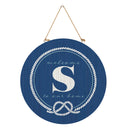 Coastal Door Decor Monogram Blue 18" S