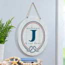Coastal Door Decor Monogram White 18" J